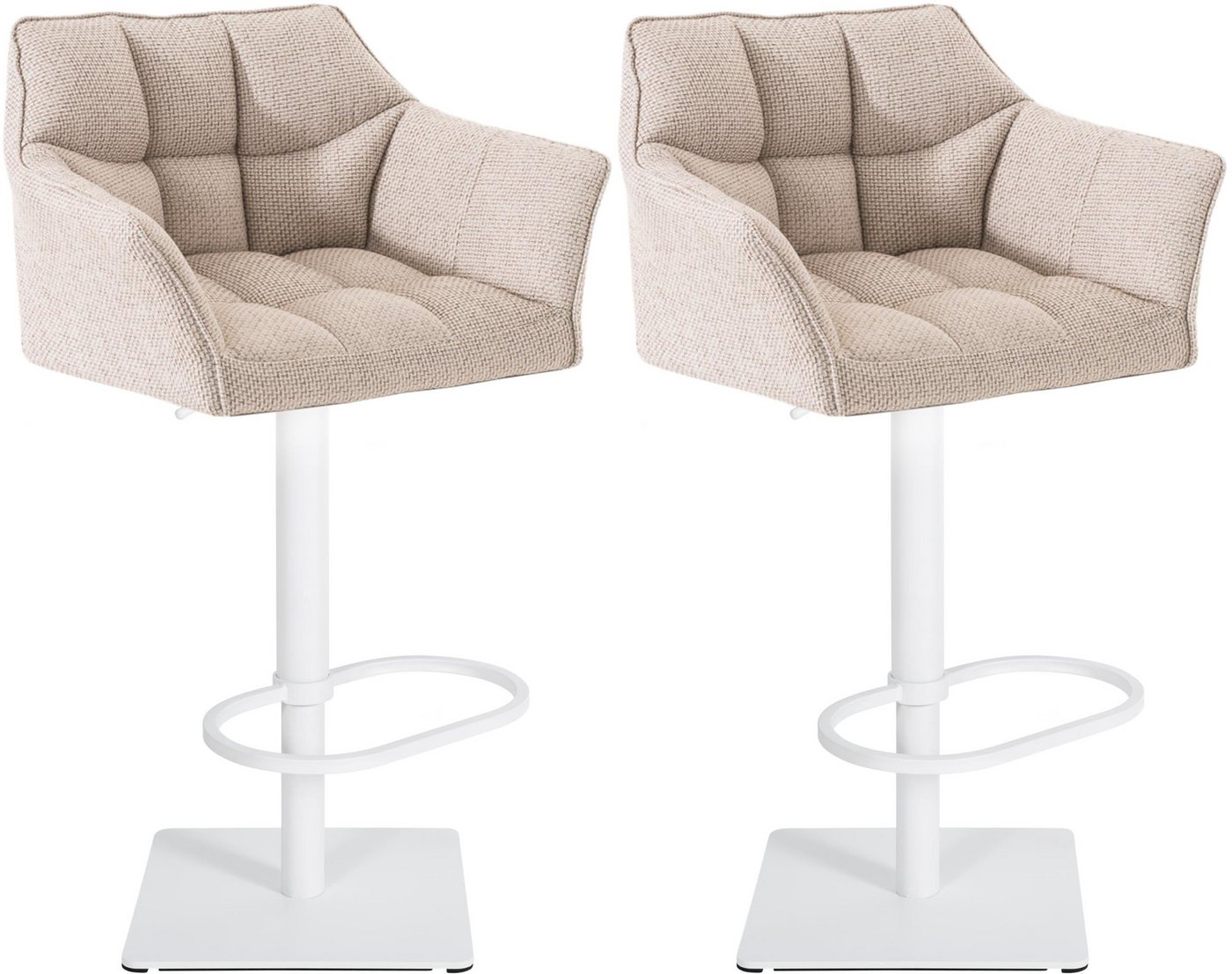 CLP Barhocker Damaso (2er Set, 2 St., 2er), mit Stoff-Bezug, höhenverstellbar von CLP
