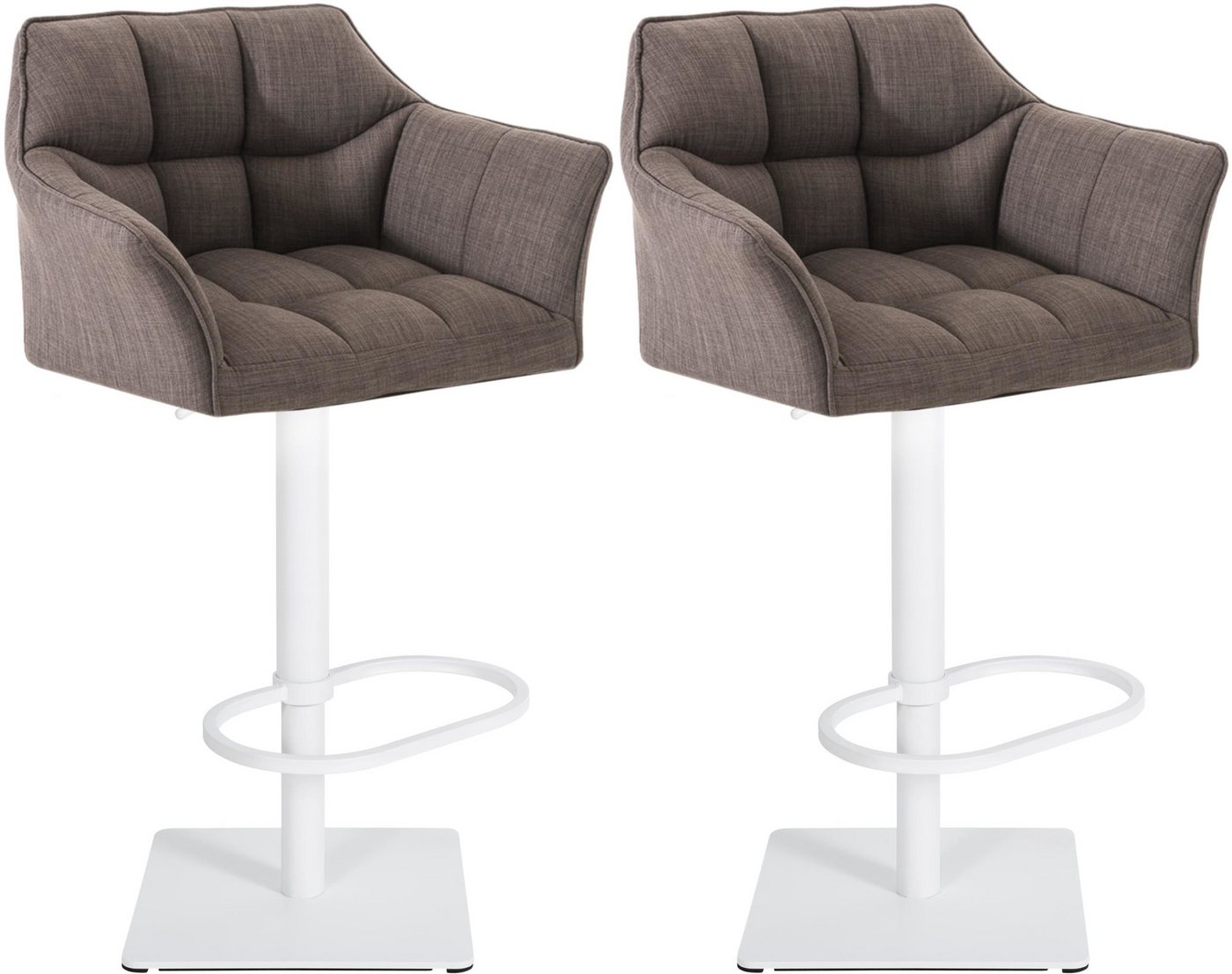 CLP Barhocker Damaso (2er Set, 2 St., 2er), mit Stoff-Bezug, höhenverstellbar von CLP
