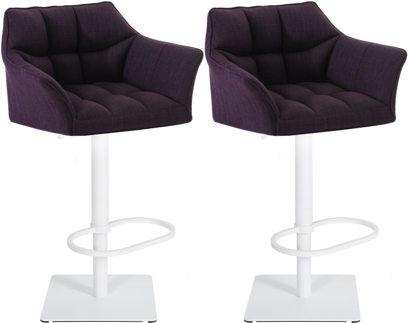 CLP Barhocker Damaso (2er Set, 2 St., 2er), mit Stoff-Bezug, höhenverstellbar von CLP