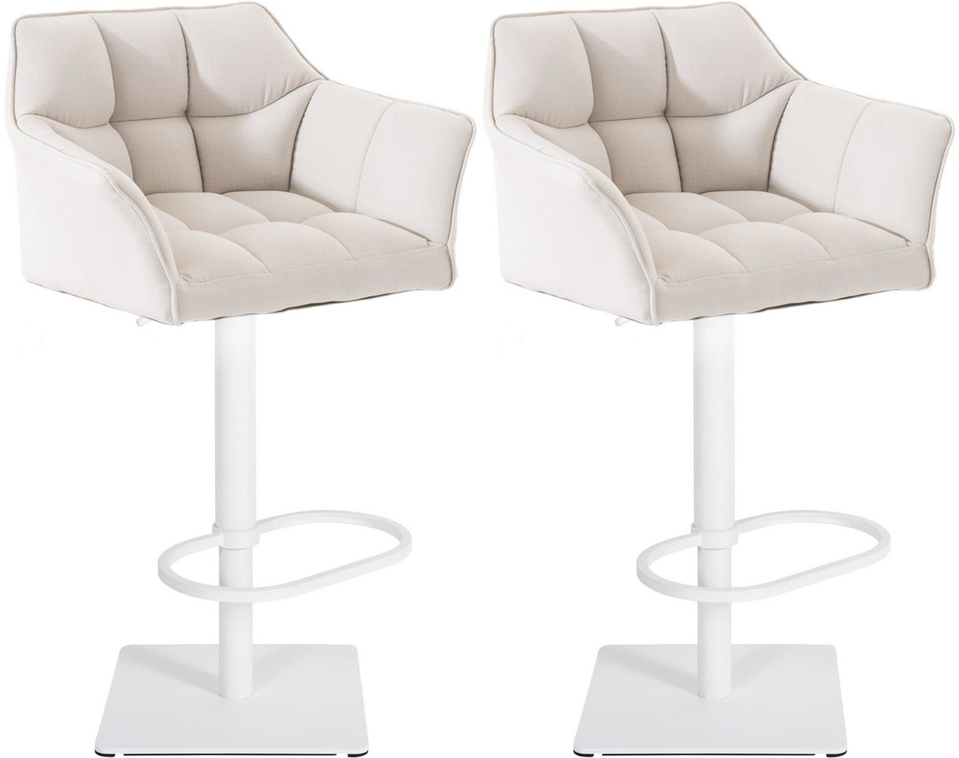 CLP Barhocker Damaso (2er Set, 2 St., 2er), mit Stoff-Bezug, höhenverstellbar von CLP