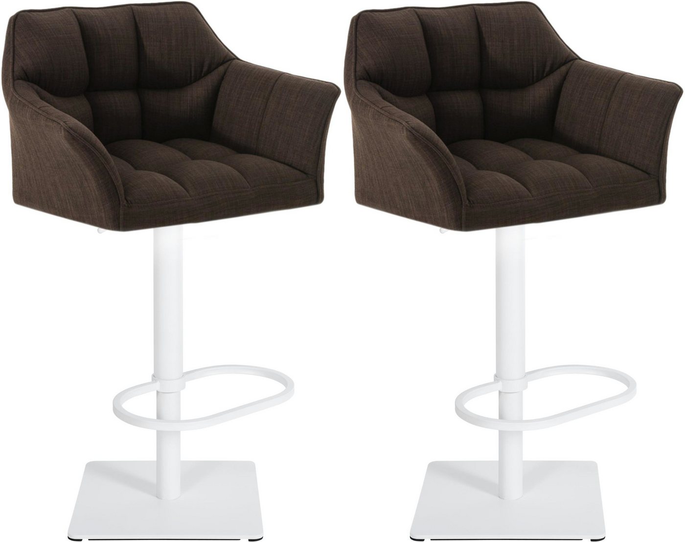 CLP Barhocker Damaso (2er Set, 2 St., 2er), mit Stoff-Bezug, höhenverstellbar von CLP