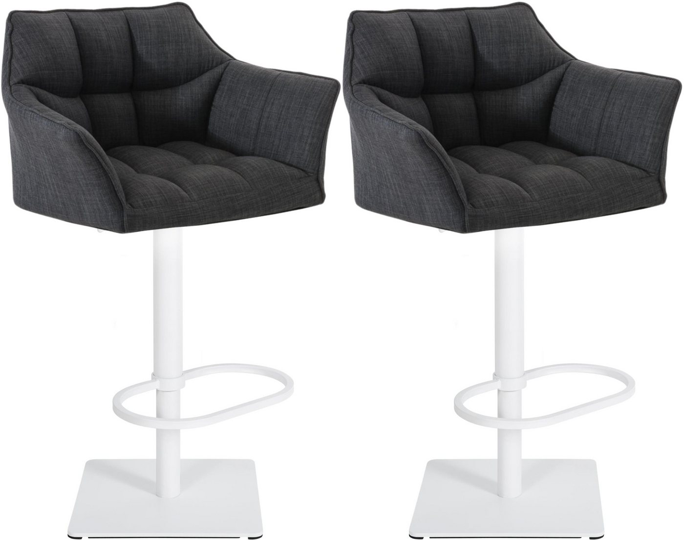 CLP Barhocker Damaso (2er Set, 2 St., 2er), mit Stoff-Bezug, höhenverstellbar von CLP
