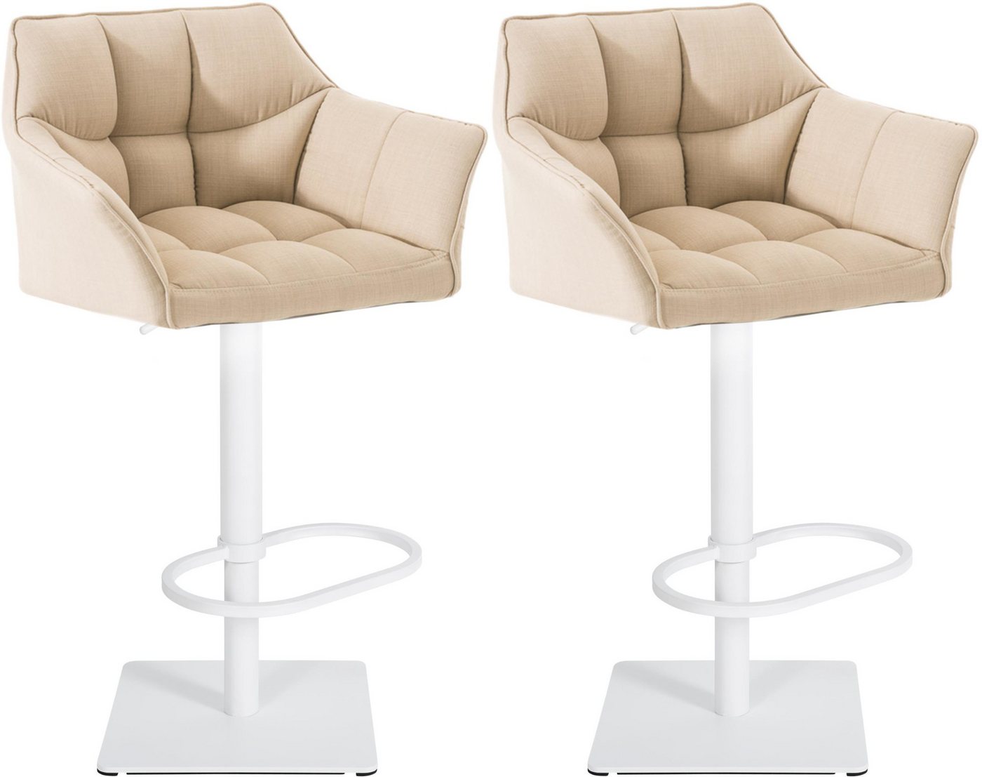 CLP Barhocker Damaso (2er Set, 2 St., 2er), mit Stoff-Bezug, höhenverstellbar von CLP