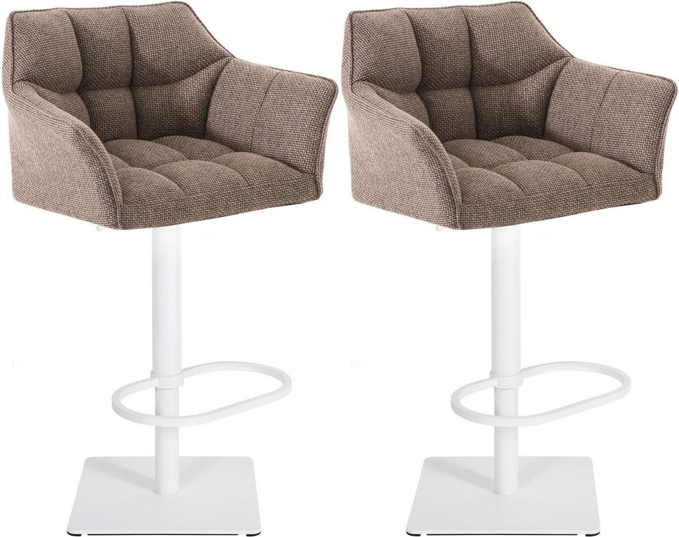 CLP Barhocker Damaso (2er Set, 2 St., 2er), mit Stoff-Bezug, höhenverstellbar von CLP