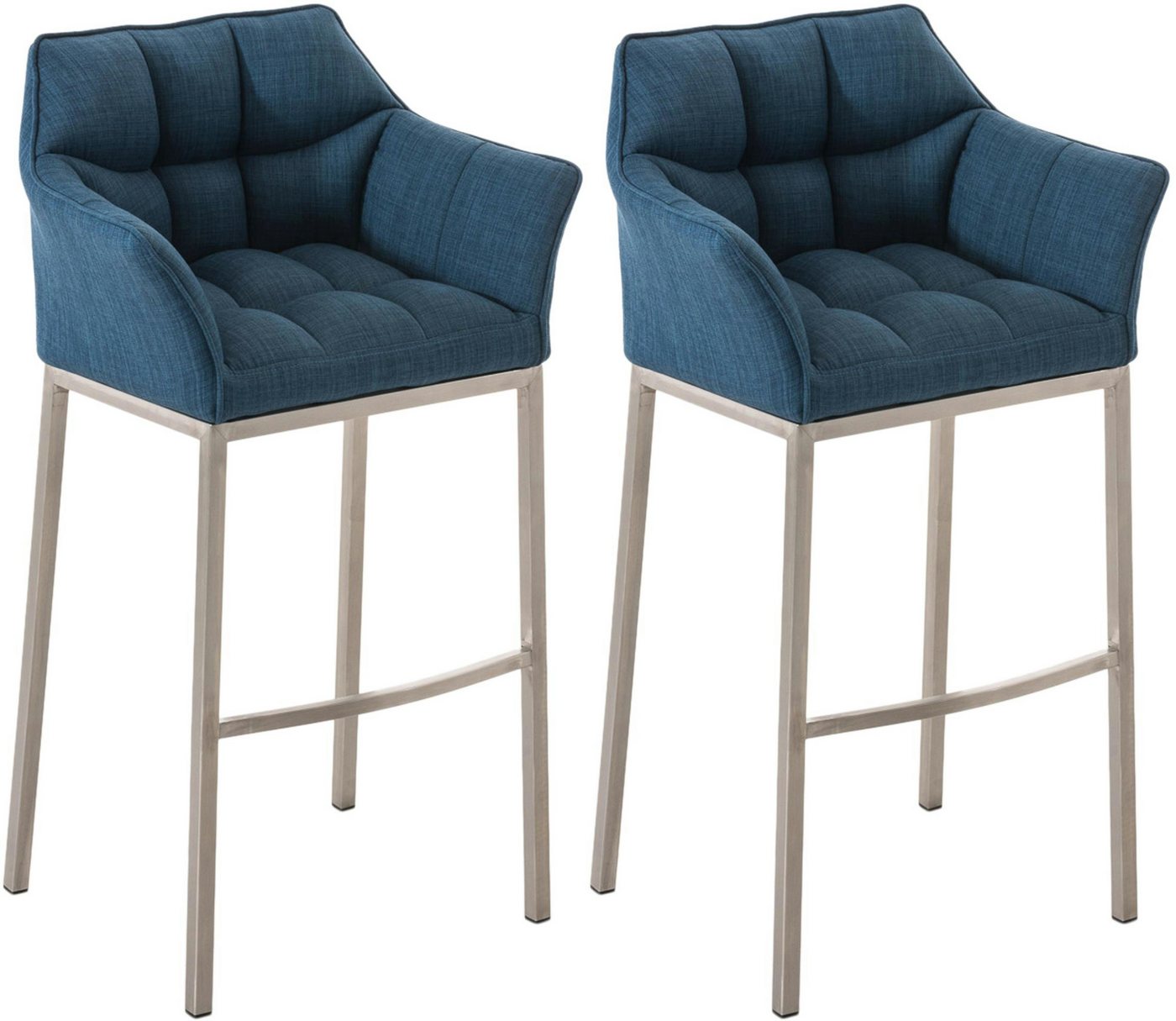 CLP Barhocker Damaso Stoff (2er Set, 2 St., 2er), mit 4-Fuß Gestell von CLP
