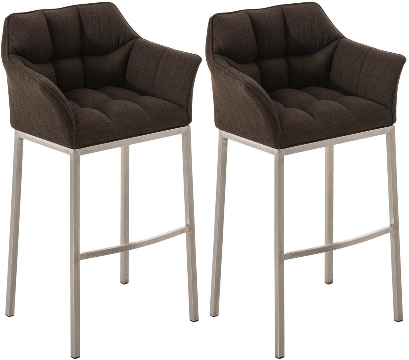 CLP Barhocker Damaso Stoff (2er Set, 2 St., 2er), mit 4-Fuß Gestell von CLP