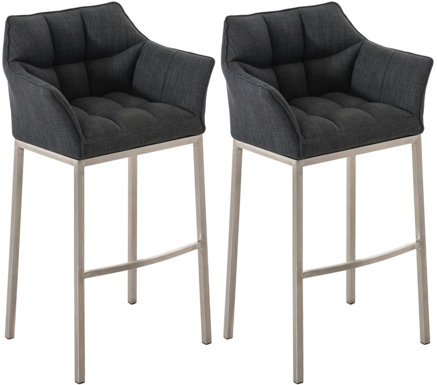 CLP Barhocker Damaso Stoff (2er Set, 2 St., 2er), mit 4-Fuß Gestell von CLP
