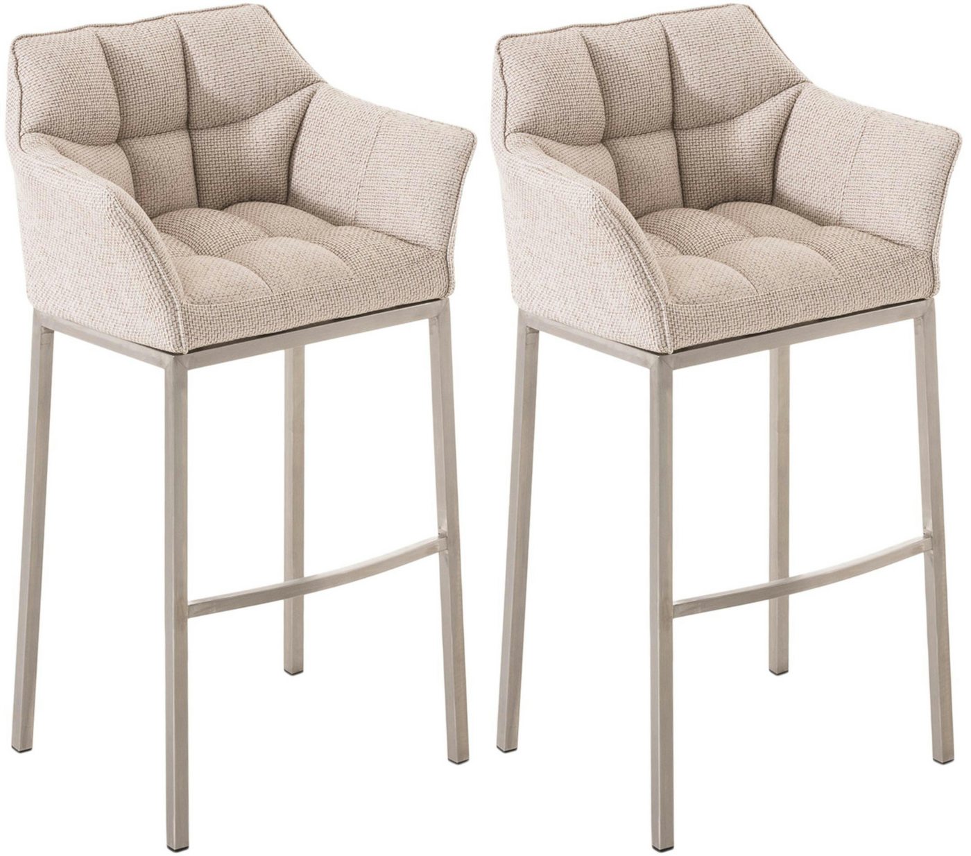 CLP Barhocker Damaso Stoff (2er Set, 2 St., 2er), mit 4-Fuß Gestell von CLP