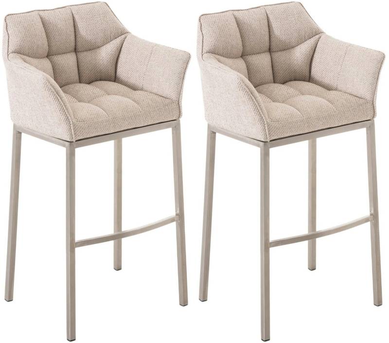 CLP Barhocker Damaso Stoff (2er Set, 2 St., 2er), mit 4-Fuß Gestell von CLP