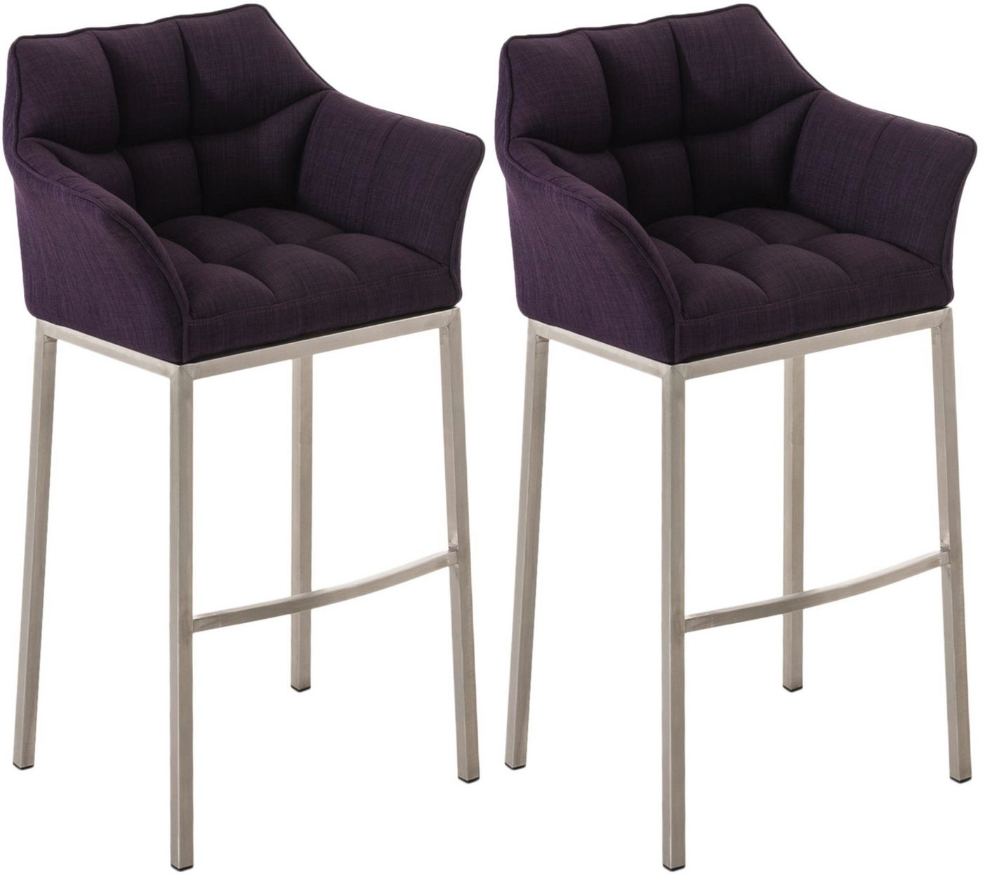 CLP Barhocker Damaso Stoff (2er Set, 2 St., 2er), mit 4-Fuß Gestell von CLP