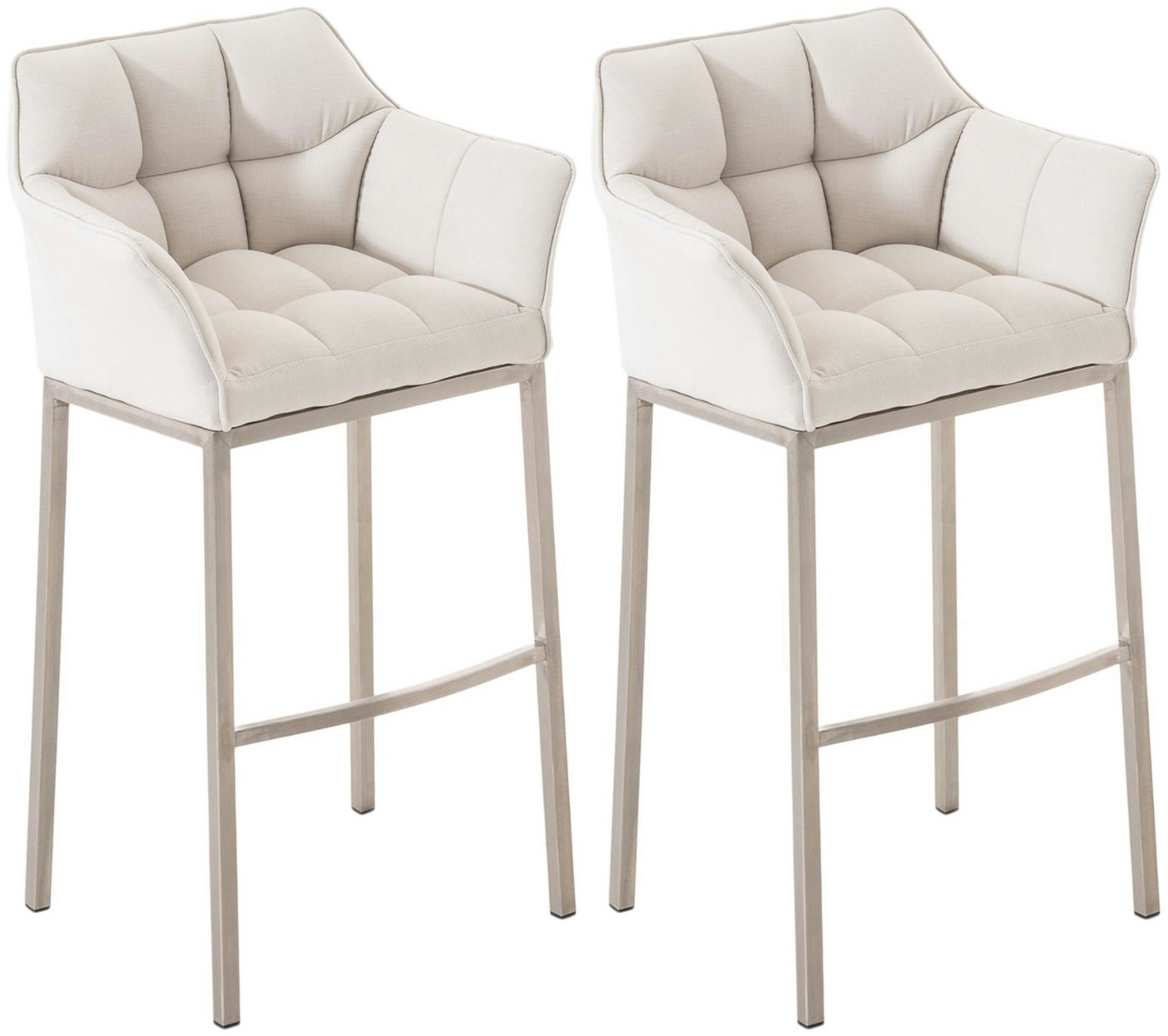 CLP Barhocker Damaso Stoff (2er Set, 2 St., 2er), mit 4-Fuß Gestell von CLP