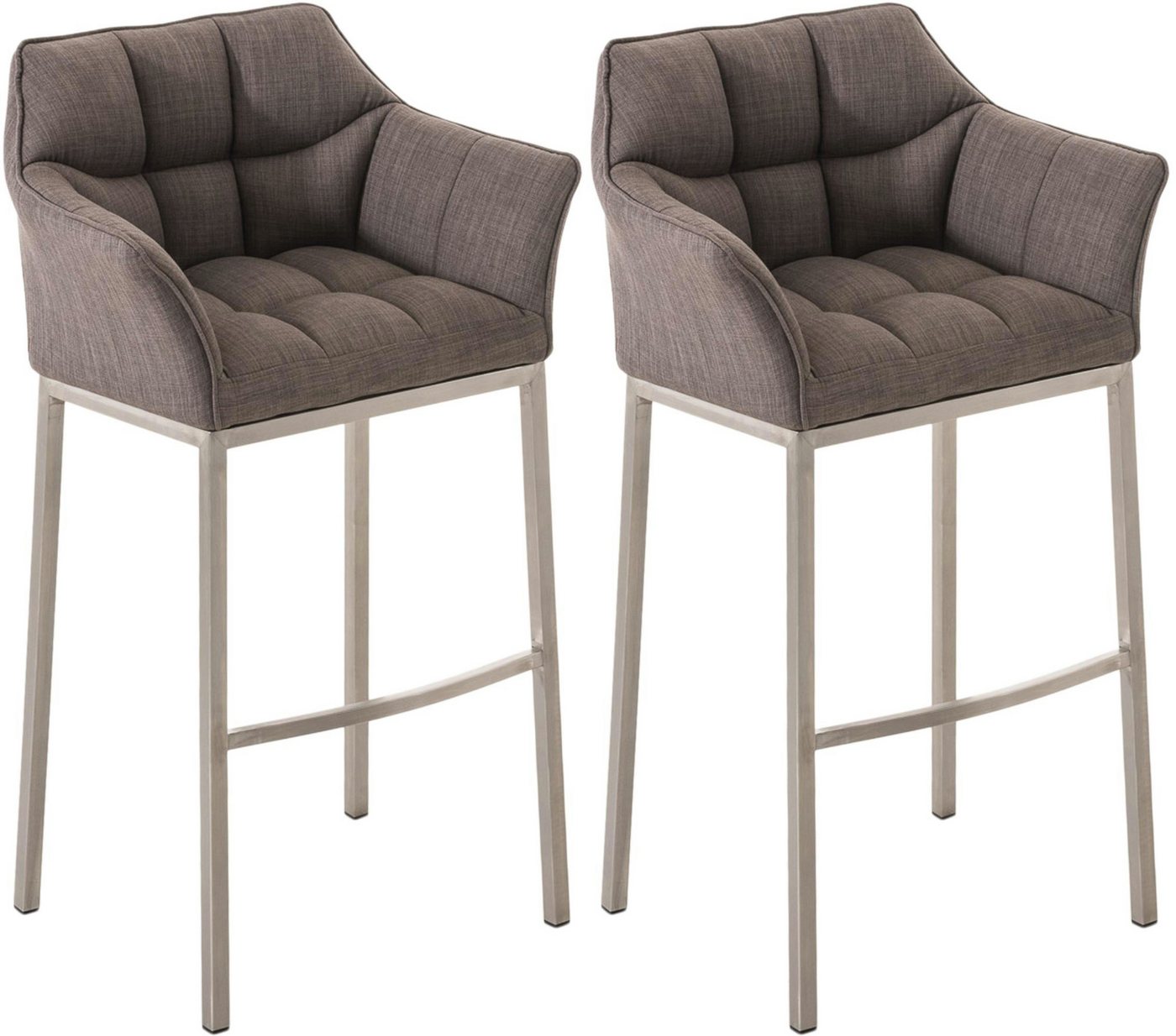 CLP Barhocker Damaso Stoff (2er Set, 2 St., 2er), mit 4-Fuß Gestell von CLP