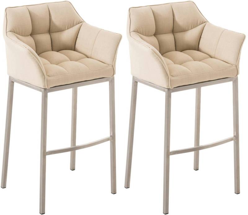 CLP Barhocker Damaso Stoff (2er Set, 2 St., 2er), mit 4-Fuß Gestell von CLP