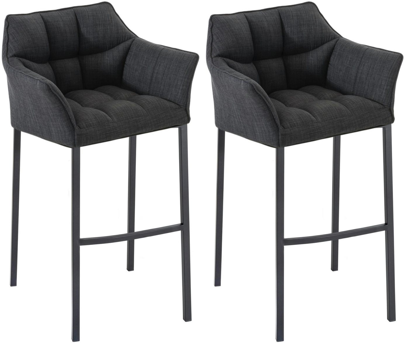 CLP Barhocker Damaso Stoff (2er Set, 2 St., 2er), mit 4-Fuß Gestell von CLP