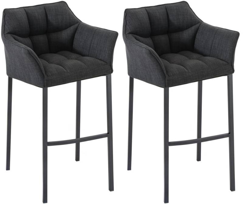 CLP Barhocker Damaso Stoff (2er Set, 2 St., 2er), mit 4-Fuß Gestell von CLP
