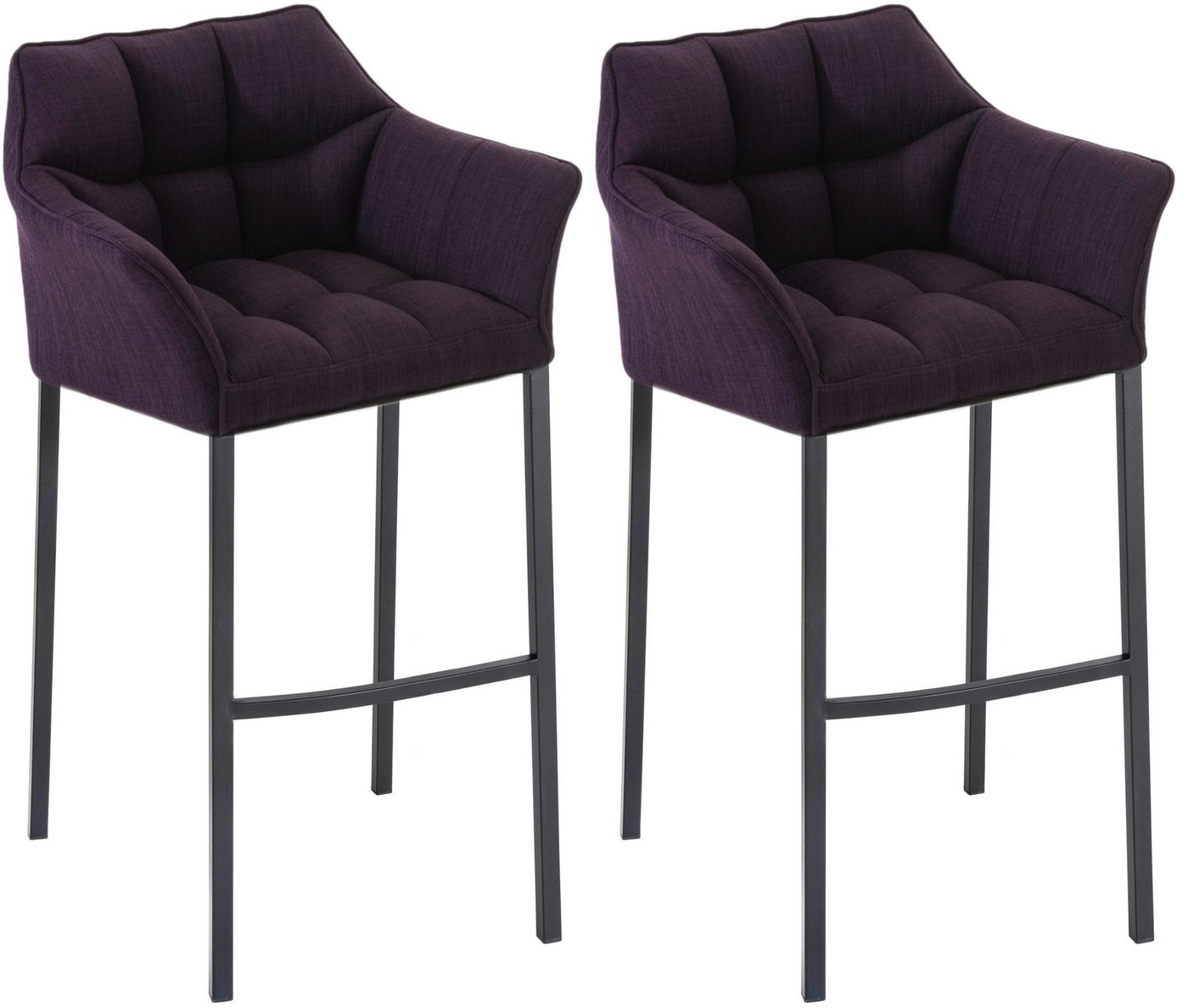 CLP Barhocker Damaso Stoff (2er Set, 2 St., 2er), mit 4-Fuß Gestell von CLP