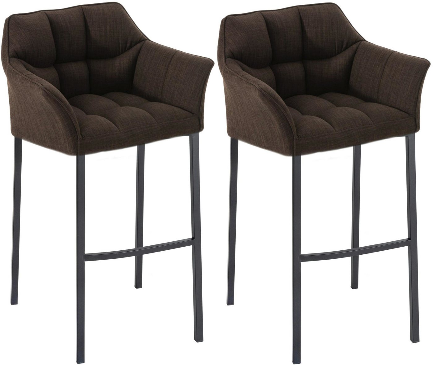 CLP Barhocker Damaso Stoff (2er Set, 2 St., 2er), mit 4-Fuß Gestell von CLP