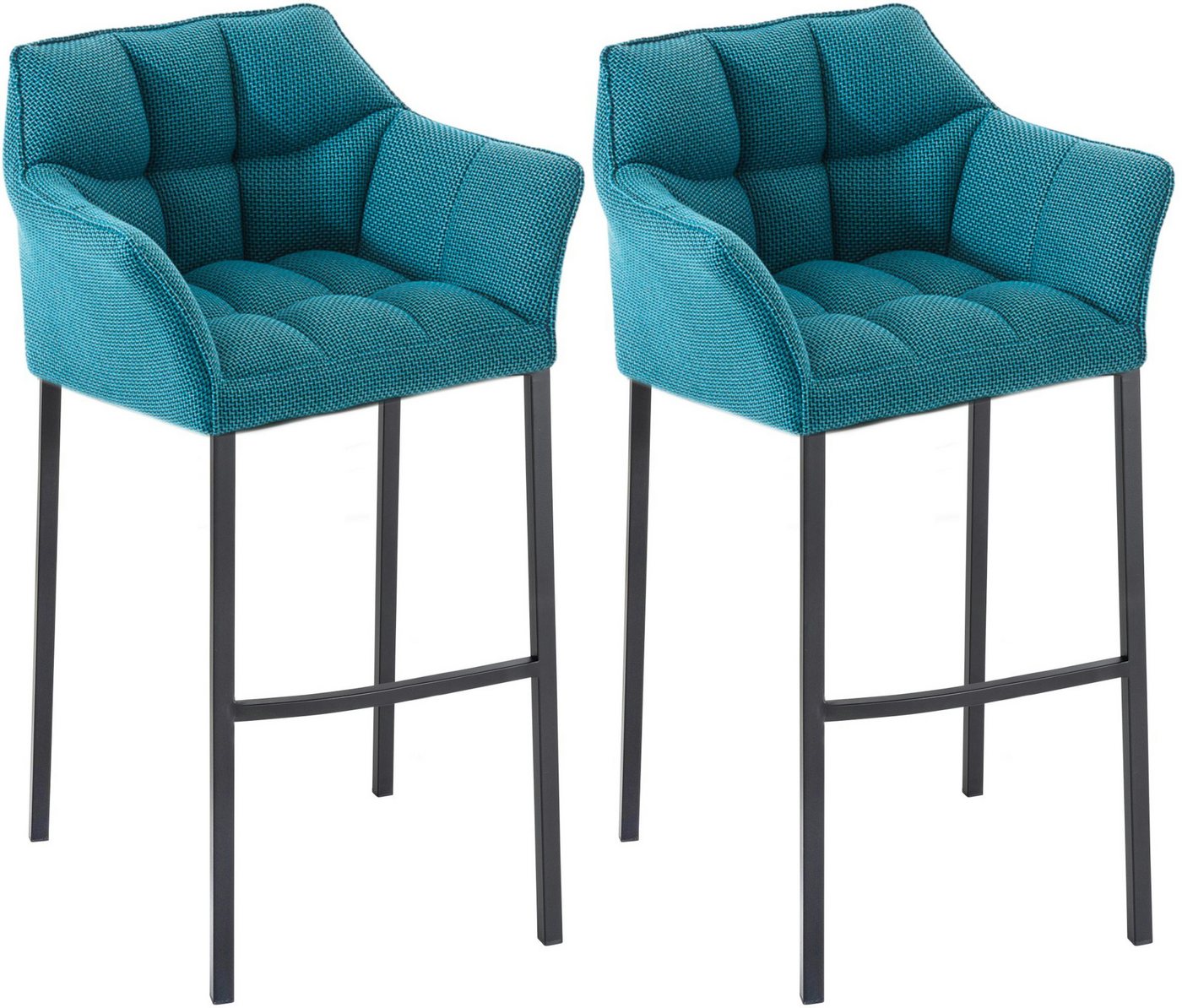 CLP Barhocker Damaso Stoff (2er Set, 2 St., 2er), mit 4-Fuß Gestell von CLP