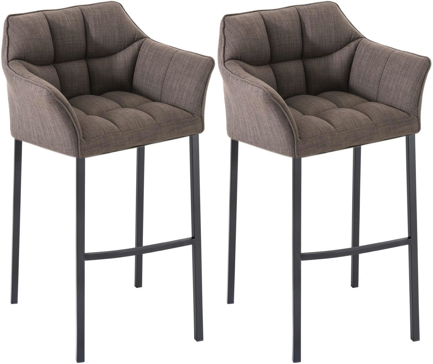 CLP Barhocker Damaso Stoff (2er Set, 2 St., 2er), mit 4-Fuß Gestell von CLP