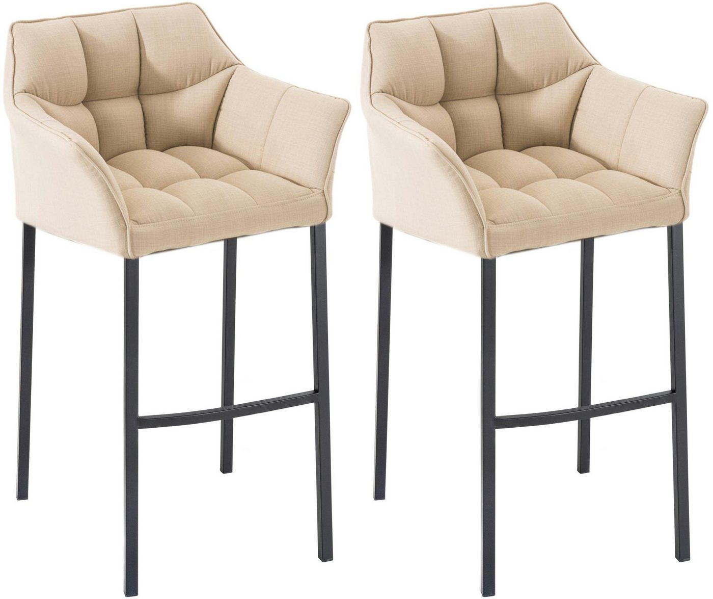 CLP Barhocker Damaso Stoff (2er Set, 2 St., 2er), mit 4-Fuß Gestell von CLP