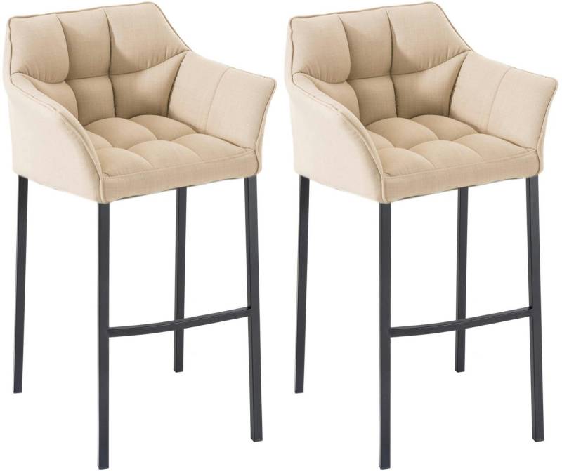 CLP Barhocker Damaso Stoff (2er Set, 2 St., 2er), mit 4-Fuß Gestell von CLP