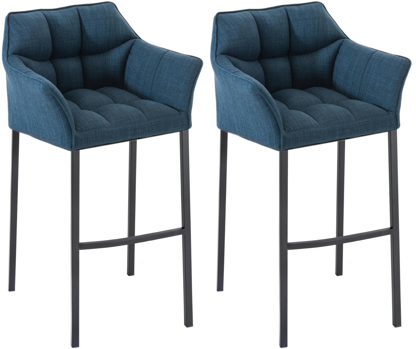 CLP Barhocker Damaso Stoff (2er Set, 2 St., 2er), mit 4-Fuß Gestell von CLP