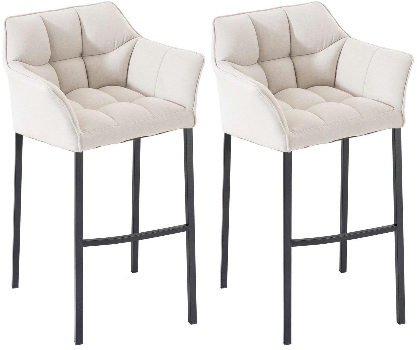 CLP Barhocker Damaso Stoff (2er Set, 2 St., 2er), mit 4-Fuß Gestell von CLP