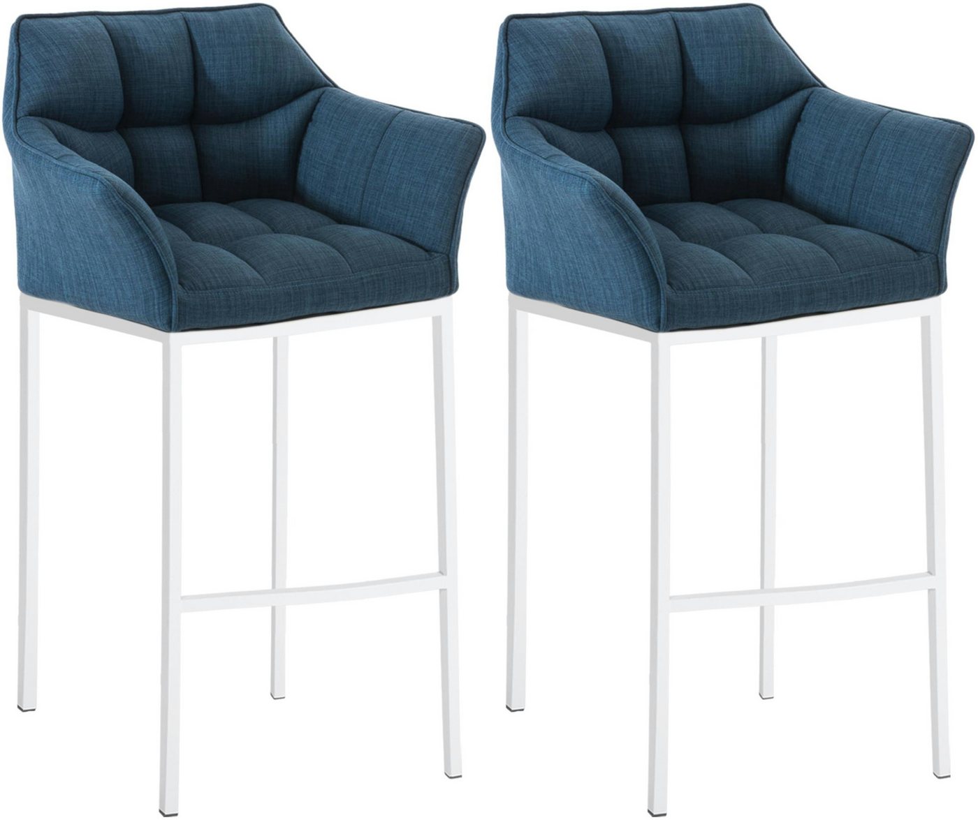 CLP Barhocker Damaso Stoff (2er Set, 2 St., 2er), mit 4-Fuß Gestell von CLP
