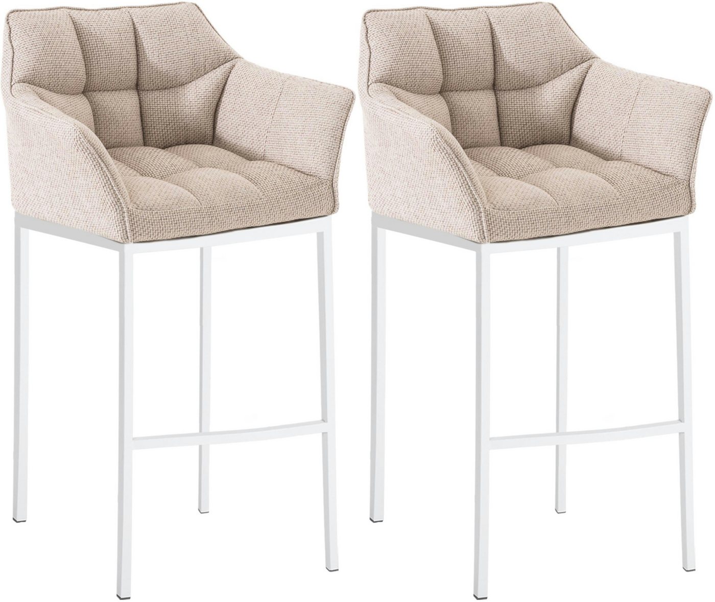 CLP Barhocker Damaso Stoff (2er Set, 2 St., 2er), mit 4-Fuß Gestell von CLP