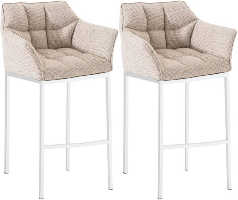 CLP Barhocker Damaso Stoff (2er Set, 2 St., 2er), mit 4-Fuß Gestell von CLP