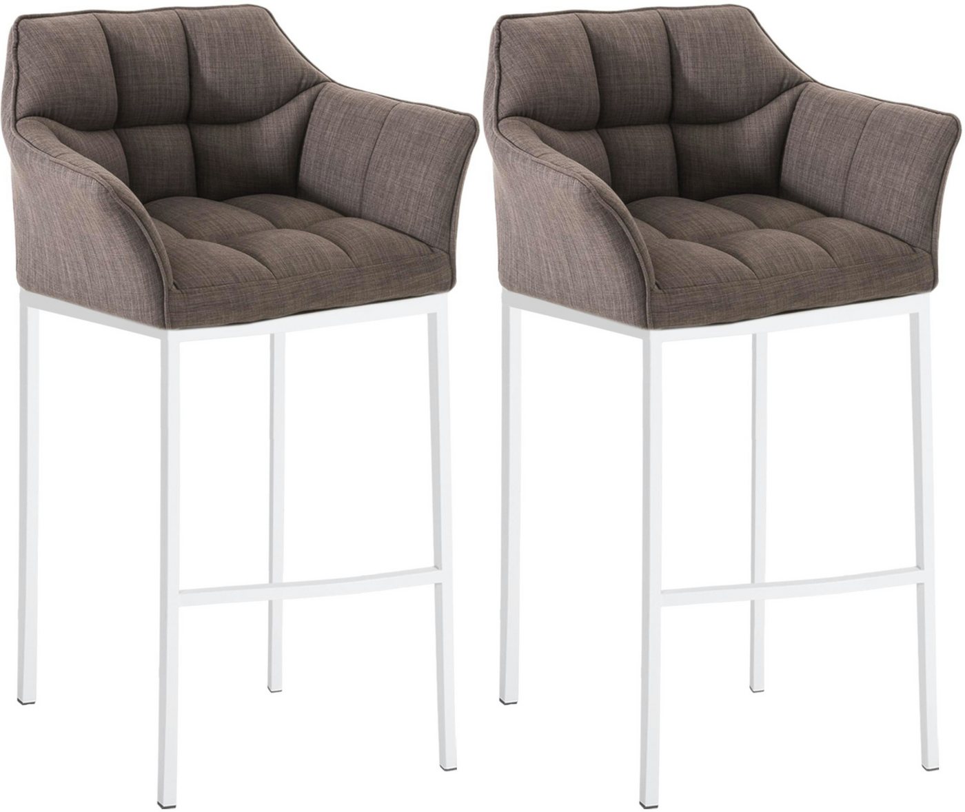CLP Barhocker Damaso Stoff (2er Set, 2 St., 2er), mit 4-Fuß Gestell von CLP