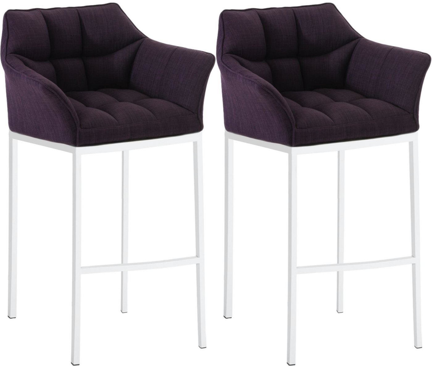 CLP Barhocker Damaso Stoff (2er Set, 2 St., 2er), mit 4-Fuß Gestell von CLP