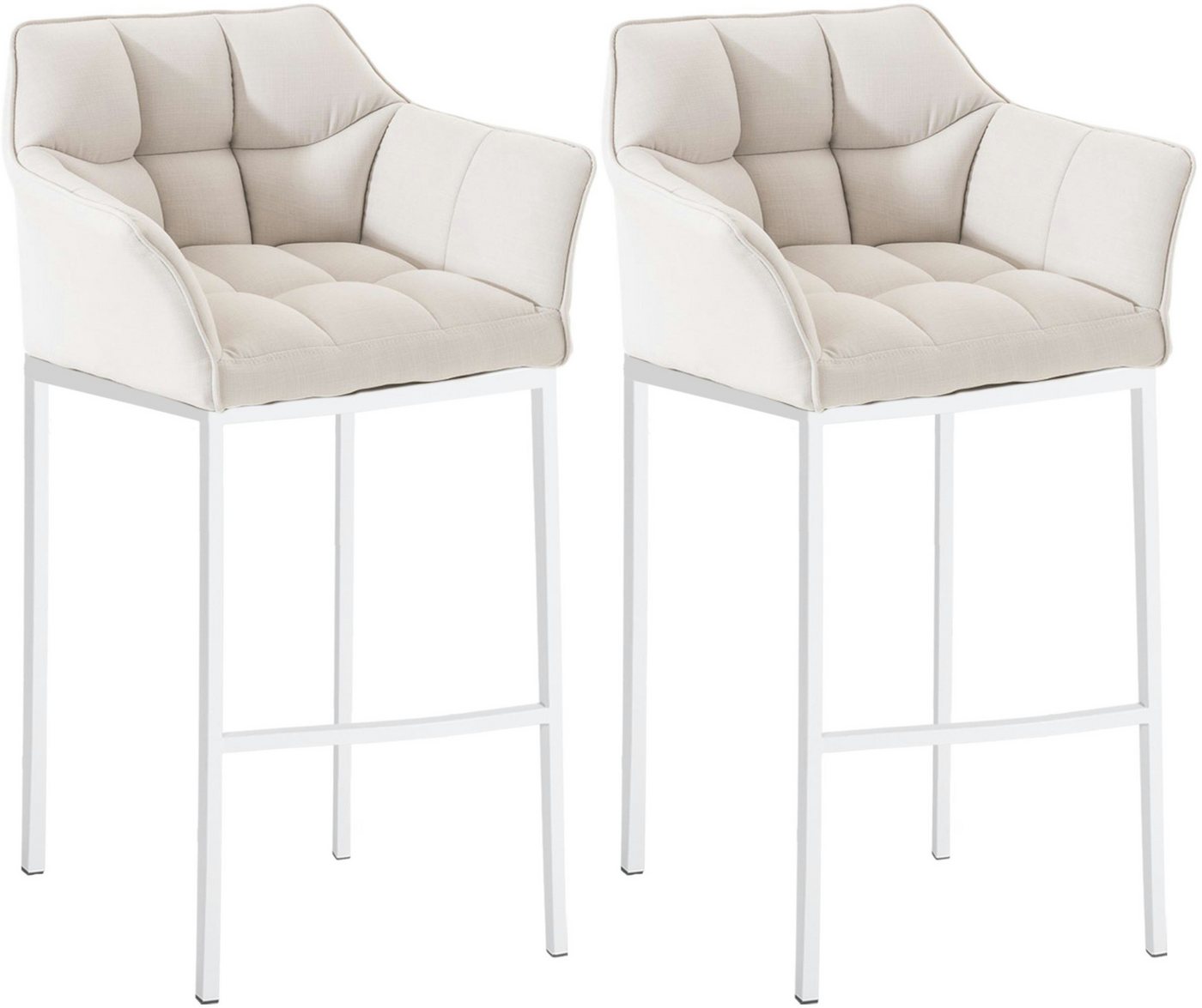 CLP Barhocker Damaso Stoff (2er Set, 2 St., 2er), mit 4-Fuß Gestell von CLP
