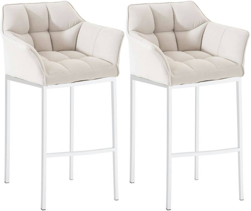 CLP Barhocker Damaso Stoff (2er Set, 2 St., 2er), mit 4-Fuß Gestell von CLP