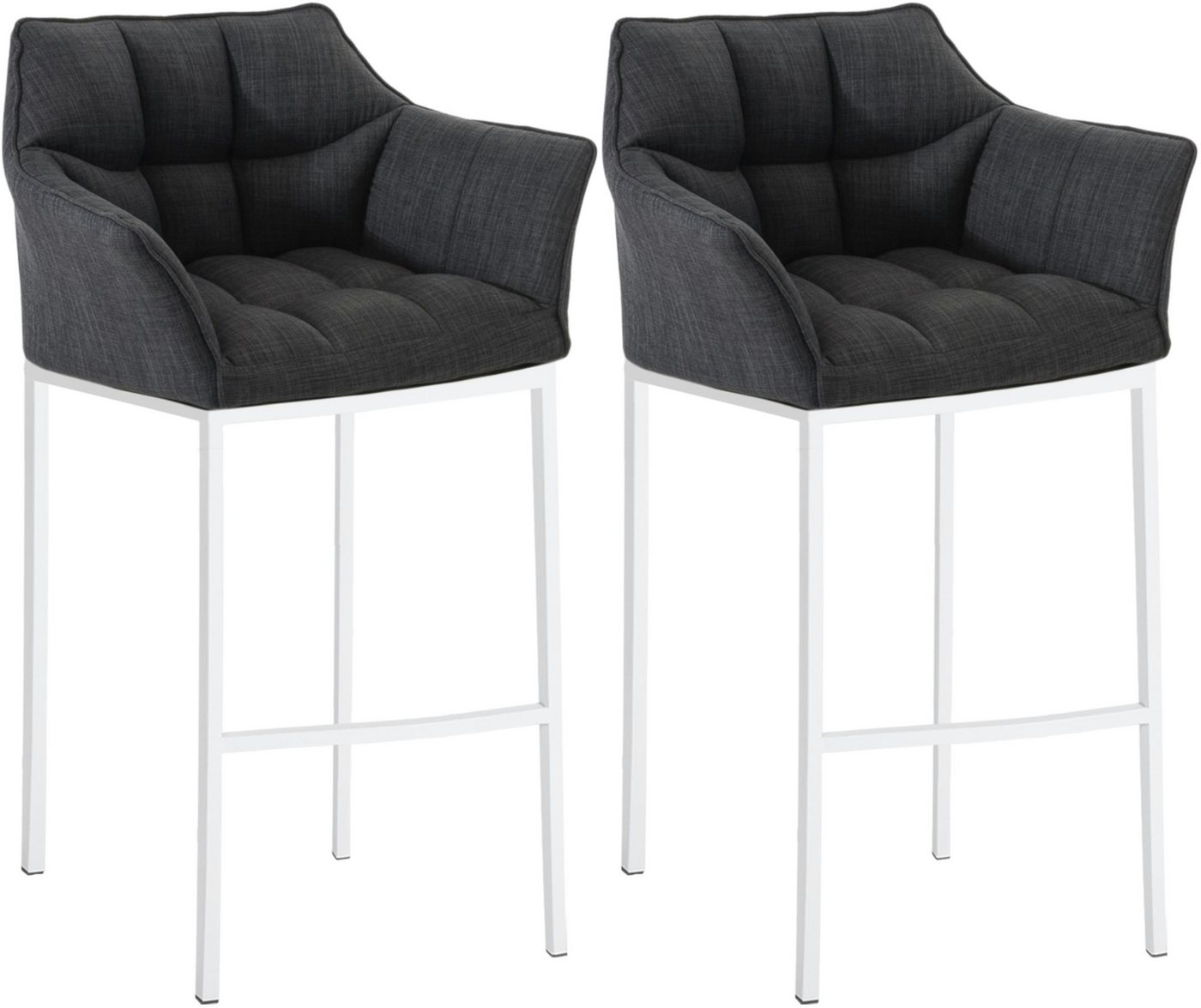 CLP Barhocker Damaso Stoff (2er Set, 2 St., 2er), mit 4-Fuß Gestell von CLP