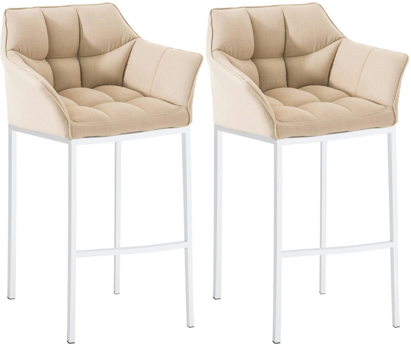 CLP Barhocker Damaso Stoff (2er Set, 2 St., 2er), mit 4-Fuß Gestell von CLP