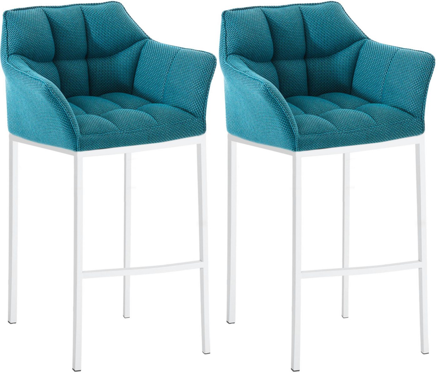 CLP Barhocker Damaso Stoff (2er Set, 2 St., 2er), mit 4-Fuß Gestell von CLP