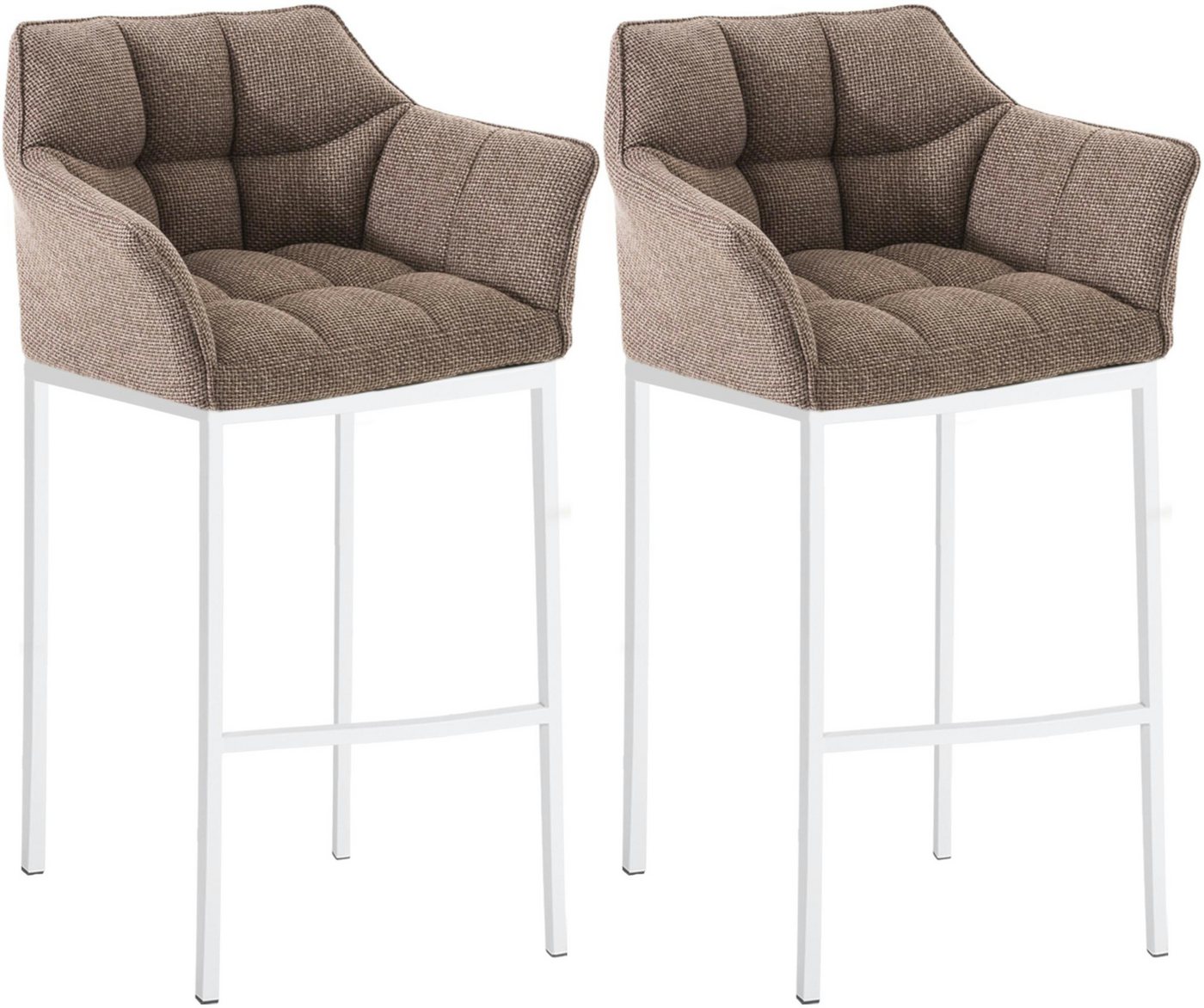 CLP Barhocker Damaso Stoff (2er Set, 2 St., 2er), mit 4-Fuß Gestell von CLP