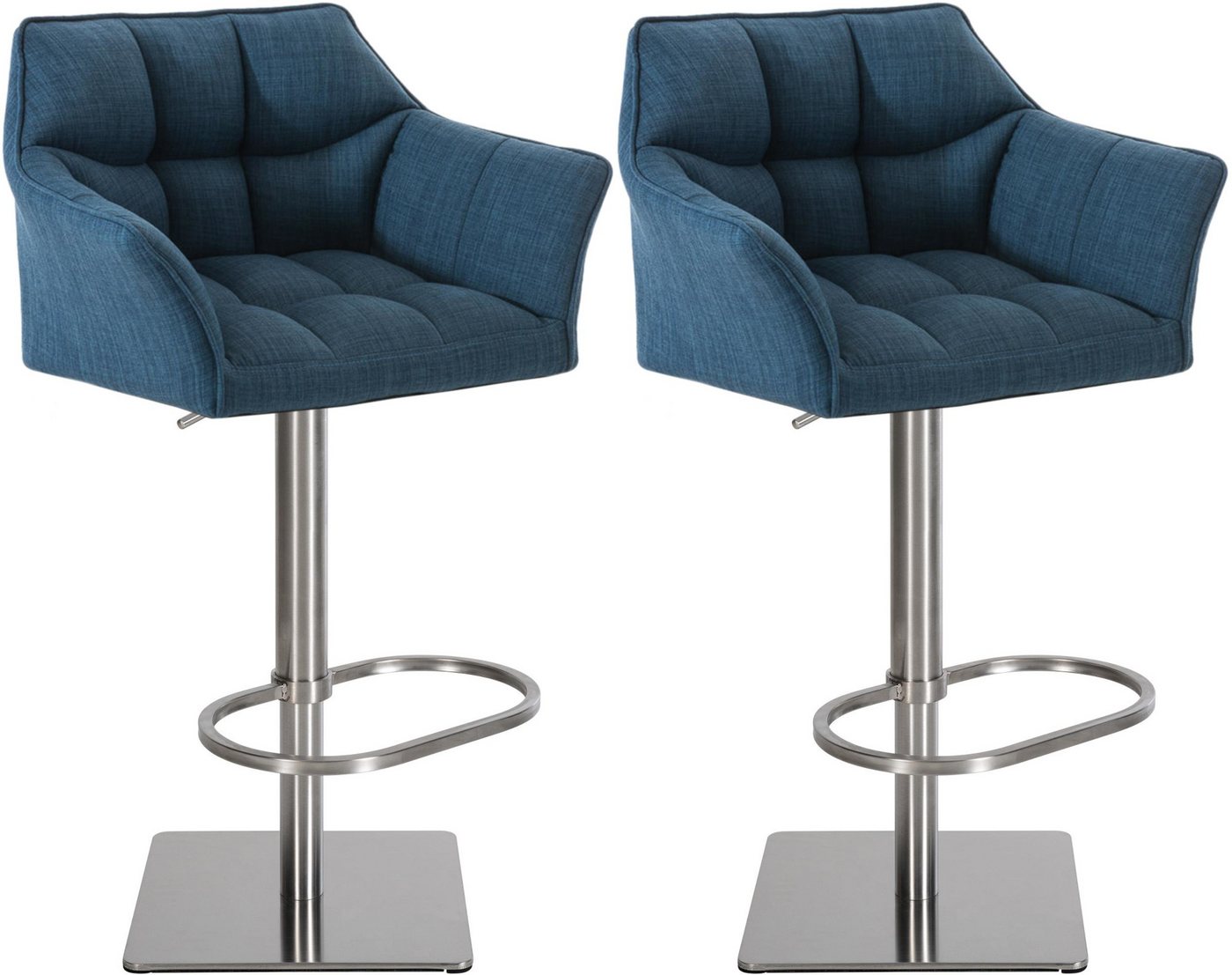 CLP Barhocker Damaso (2er Set, 2 St., 2er), mit Stoff-Bezug, höhenverstellbar von CLP