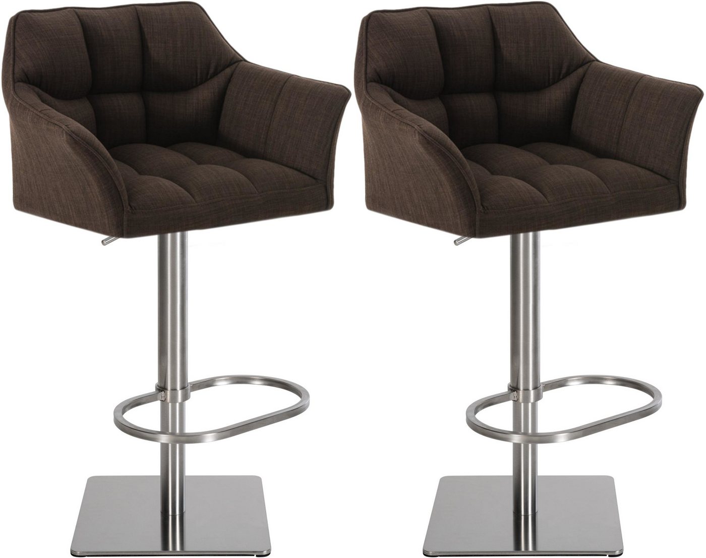 CLP Barhocker Damaso (2er Set, 2 St., 2er), mit Stoff-Bezug, höhenverstellbar von CLP