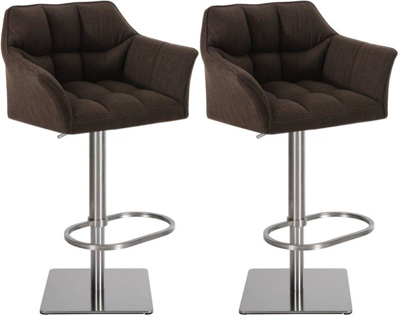 CLP Barhocker Damaso (2er Set, 2 St., 2er), mit Stoff-Bezug, höhenverstellbar von CLP