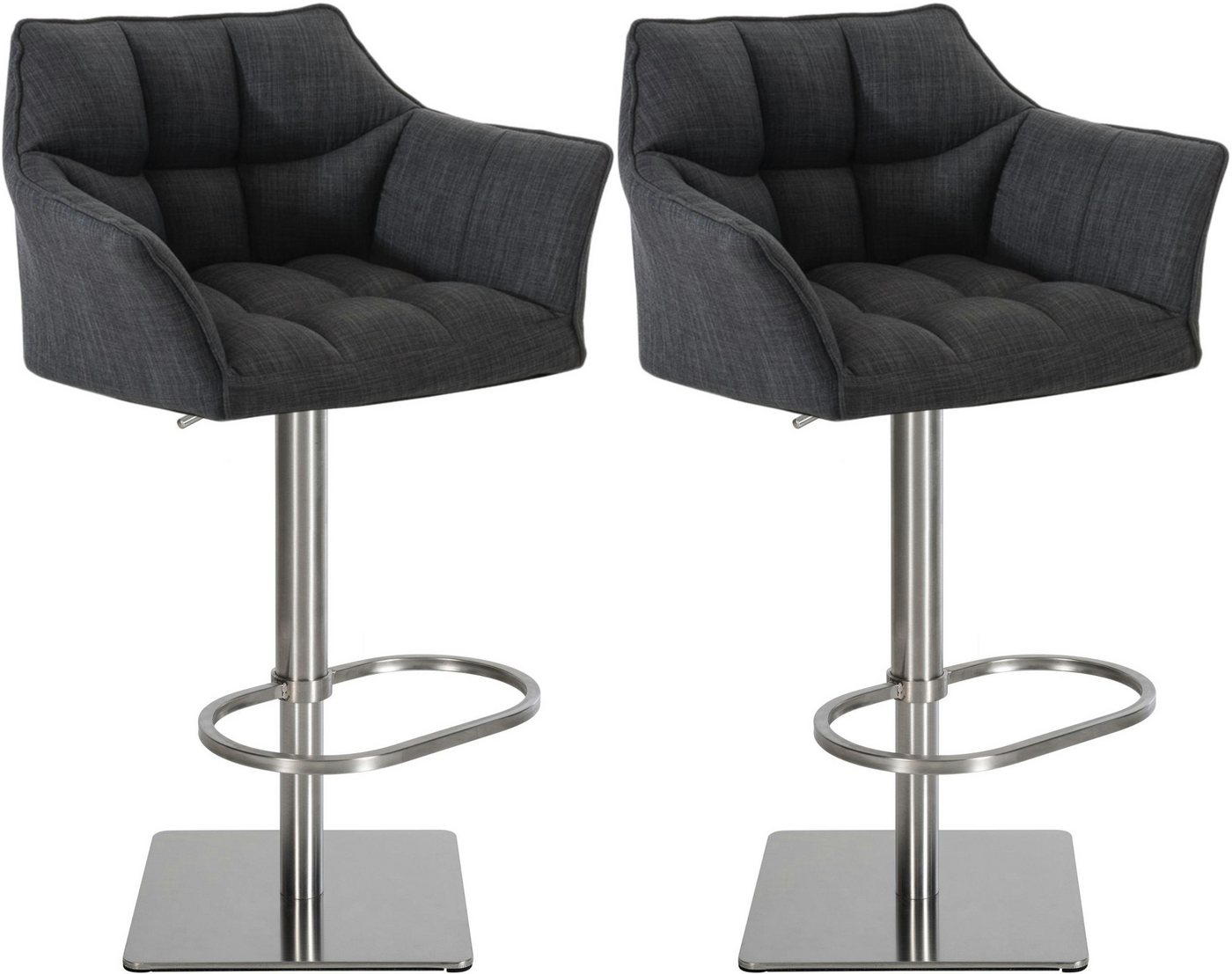 CLP Barhocker Damaso (2er Set, 2 St., 2er), mit Stoff-Bezug, höhenverstellbar von CLP
