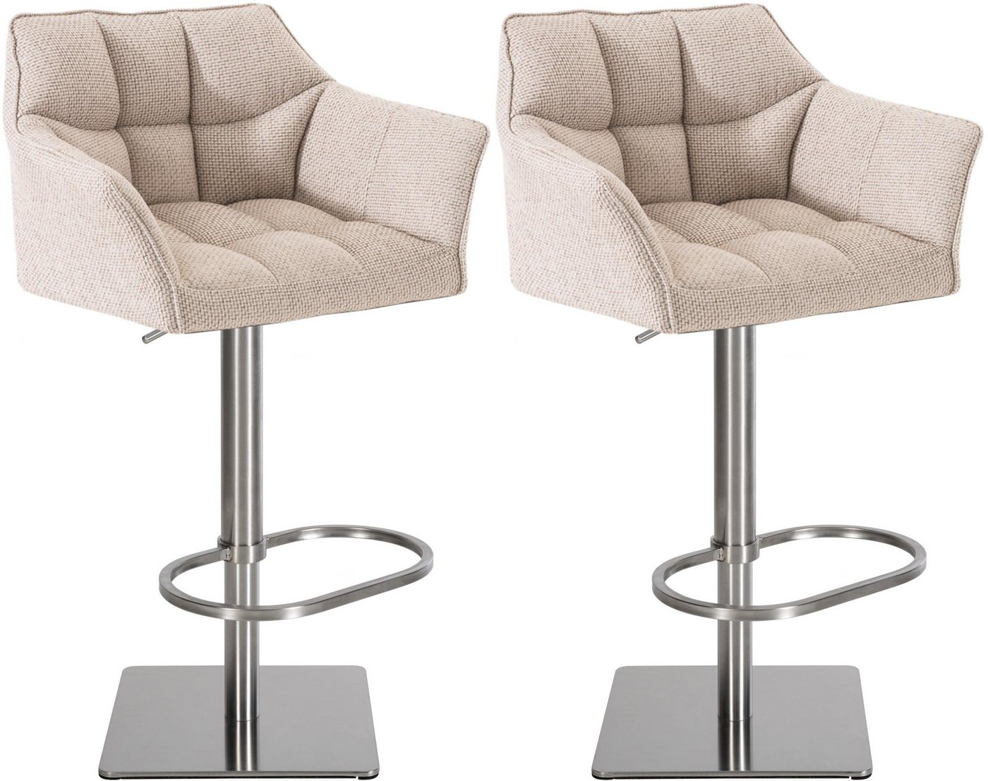 CLP Barhocker Damaso (2er Set, 2 St., 2er), mit Stoff-Bezug, höhenverstellbar von CLP