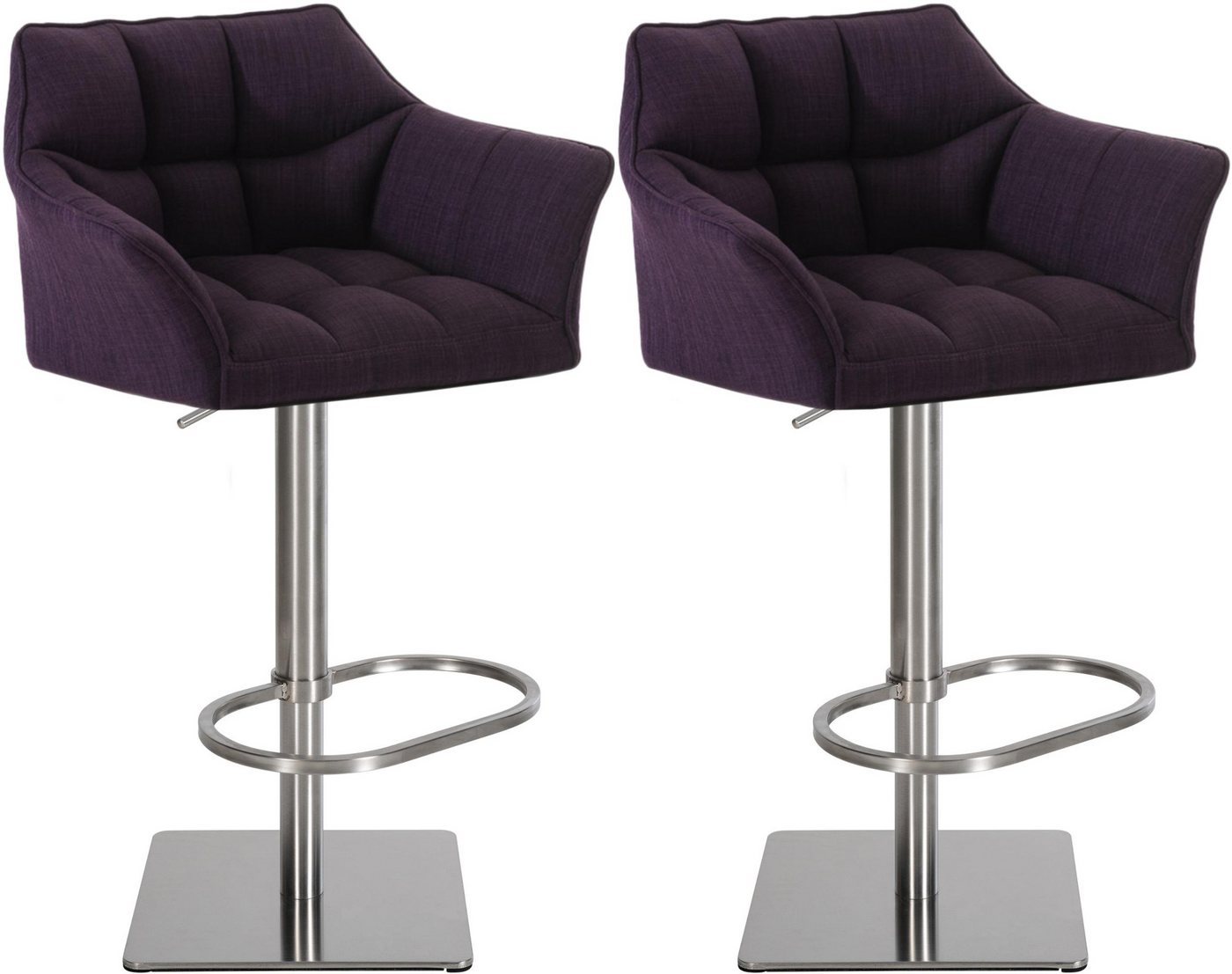 CLP Barhocker Damaso (2er Set, 2 St., 2er), mit Stoff-Bezug, höhenverstellbar von CLP