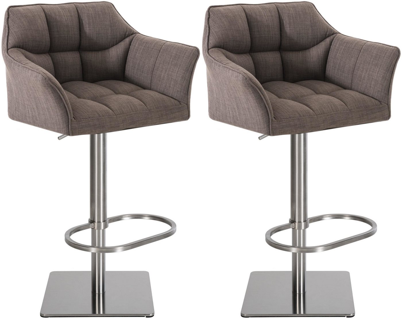 CLP Barhocker Damaso (2er Set, 2 St., 2er), mit Stoff-Bezug, höhenverstellbar von CLP