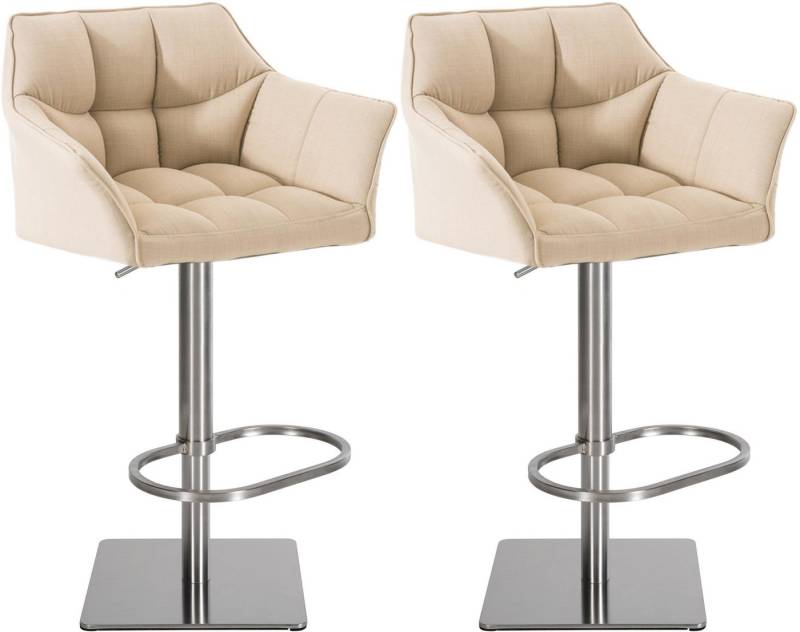 CLP Barhocker Damaso (2er Set, 2 St., 2er), mit Stoff-Bezug, höhenverstellbar von CLP