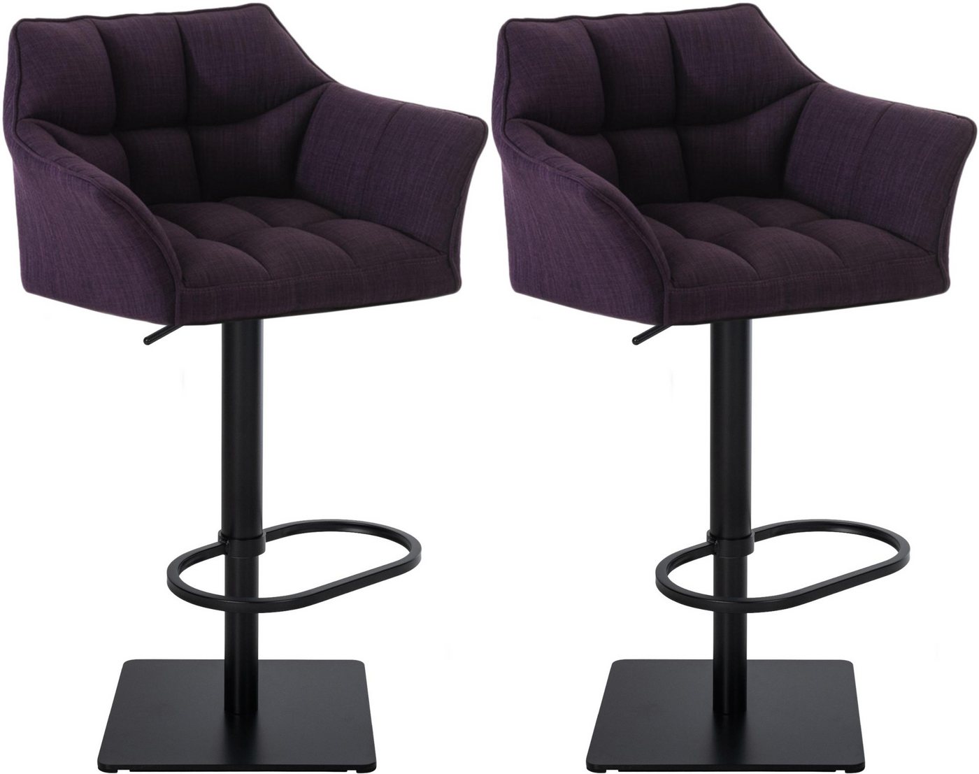 CLP Barhocker Damaso (2er Set, 2 St., 2er), mit Stoff-Bezug, höhenverstellbar von CLP