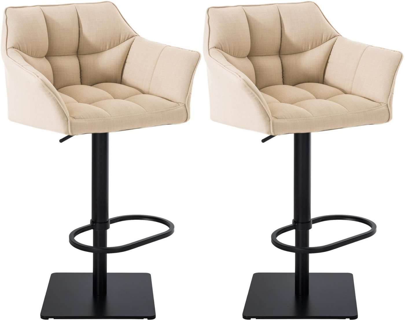 CLP Barhocker Damaso (2er Set, 2 St., 2er), mit Stoff-Bezug, höhenverstellbar von CLP