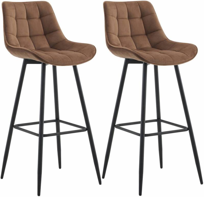 CLP Barhocker Dartford (2er Set, 2 St., 2er), stabiles Metall-Gestell mit Fußstütze von CLP