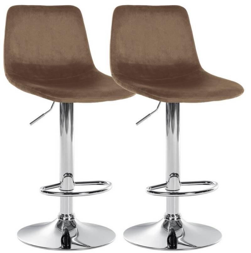 CLP Barhocker Divo Samt (2er Set, 2 St., 2er), drehbar und stufenlos höhenverstellbar von CLP